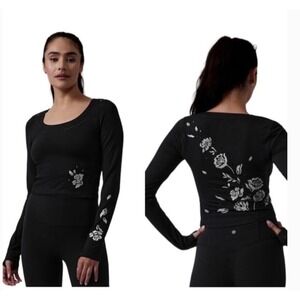 Athleta Limited Edition Shanti Eyelet Long Sleeve Top Size Large